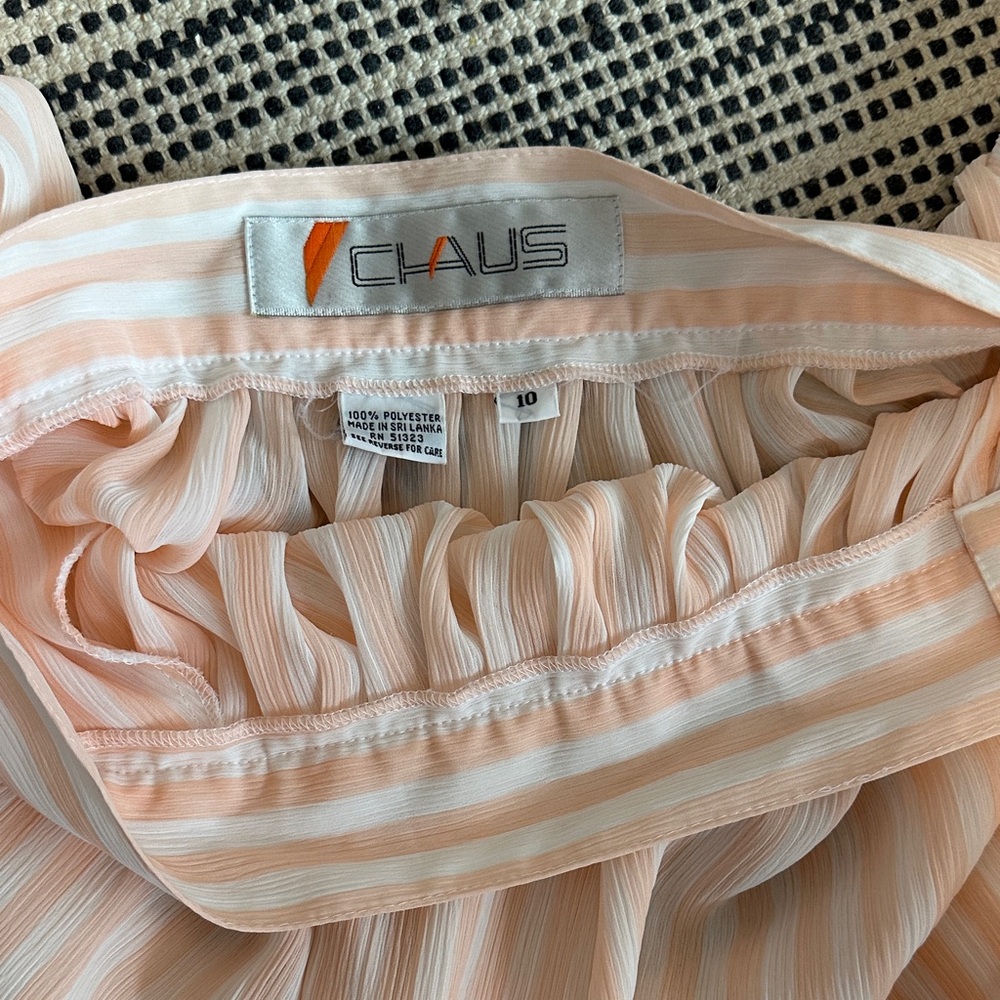 Super Chic Shear Chaus Peach Striped Skirt Set - Picture 7 of 11